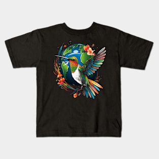 Hummingbird Earth Day Kids T-Shirt